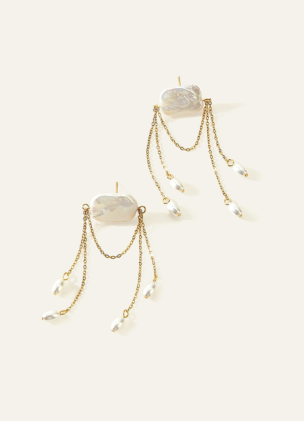 front Baroque Pearl Chandelier Earrings