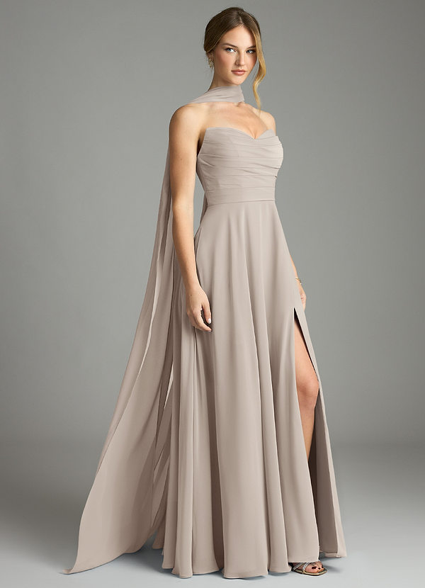 Azazie Ayla Abiti da Damigella Abito A-Line in Chiffon Scollo a Cuore Gelo image1