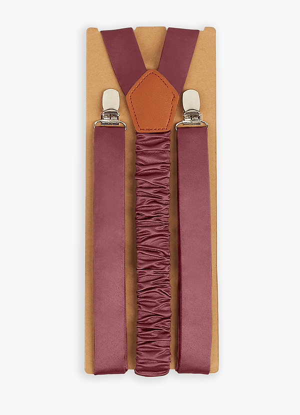 front Farblich passende Hosenträger aus mattem Satin