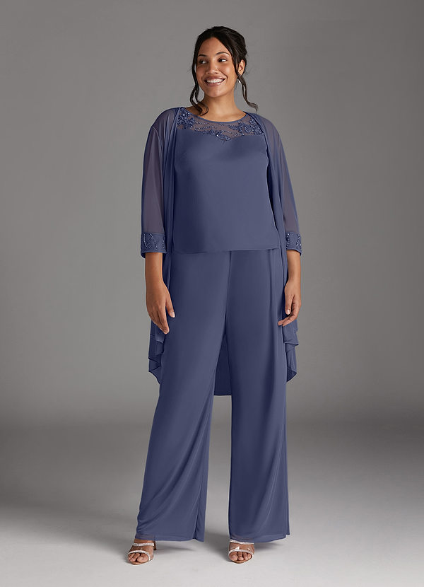 Azazie Frances Mother of the Brides Dresses Stormy Jumpsuit/Pantsuit Scoop Mesh Dress image1