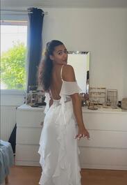 Francesca White Ruffle Gown Ready to Ship | Azazie