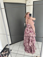 knee length dresses for ladies Destinations Maxi Halter Dress | Mauve | Womens main image 1