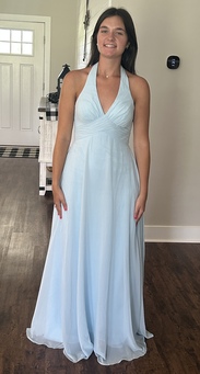Azazie Tessie Dusty Blue Chiffon Bridesmaid Dresses | Azazie