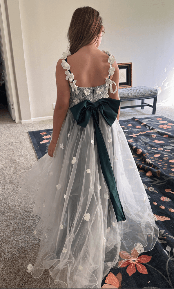 Acka all sheer flower dress（beige） Felisha AA2434 By Angela and Alison