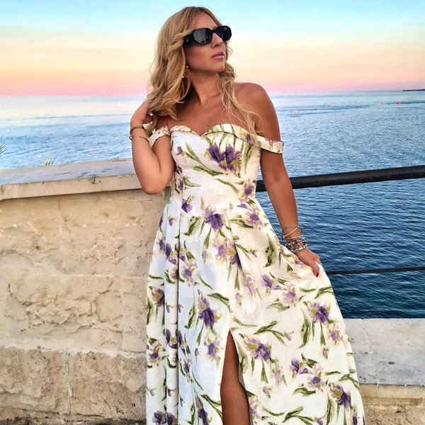 Alexie Tulip Multi Print Maxi Dress | Azazie