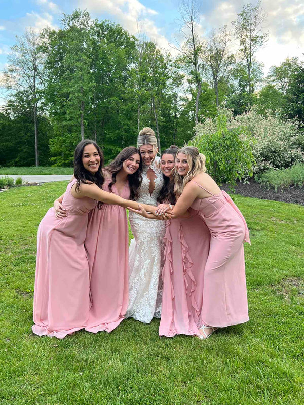 Azazie Mai Blushing Pink Bridesmaid Dresses Azazie