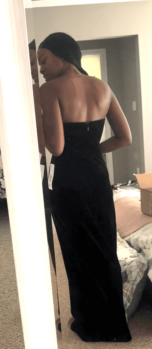 ANDRESD アンドレスド drape velour dress BLACK Celeste Off Shoulder Velvet Maxi Dress - Black - Petal & Pup USA