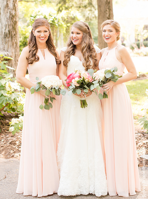 pearl pink bridesmaid dresses