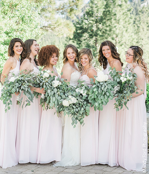 Blushing Pink Bridesmaid Dresses