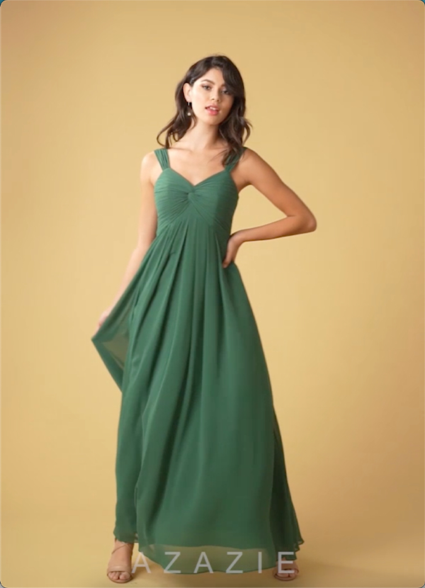 Azazie Kaitlynn Bridesmaid Dresses Sky Blue Empire Ruched Chiffon Convertible Dress image1