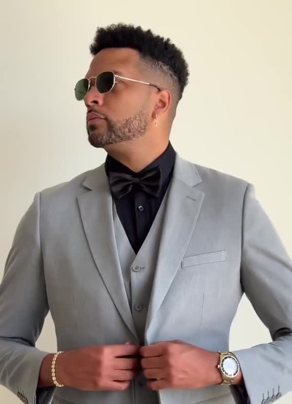 Savile Charcoal Wool Blend 3-Piece Suit | Slim Suit Sets |Azazie CA