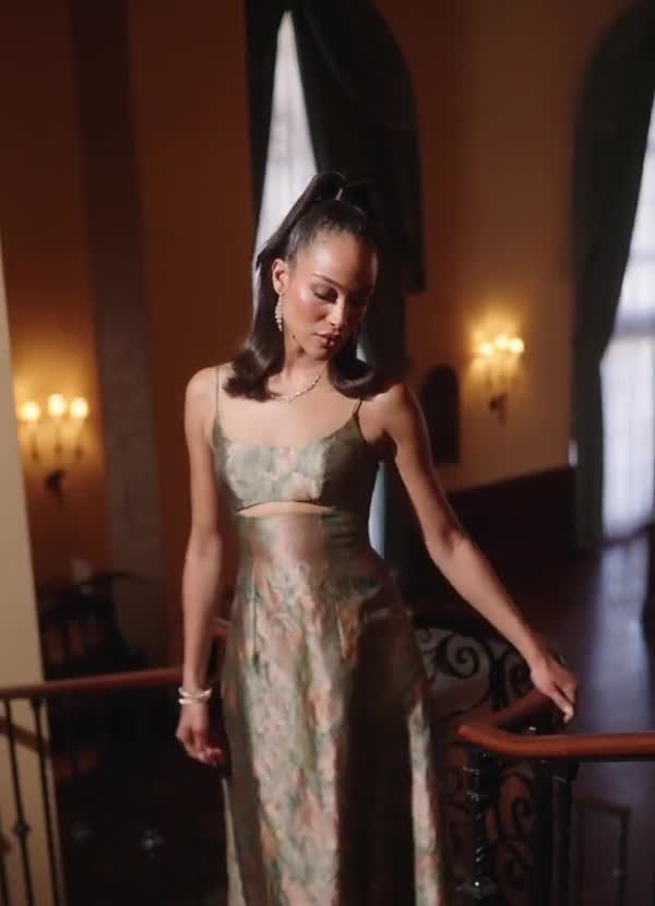 Dova Vintage Teal Maxi Dress | Azazie