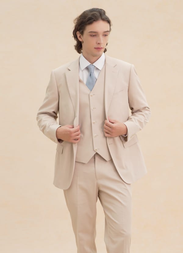 front Carter Solbränna 3-delad kostym i bomull och linneblandning